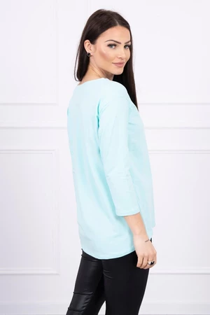 Blouse with Star Style mint print