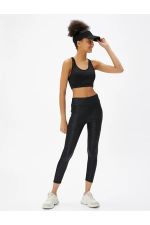 Koton Leather Look Sports Leggings, Normal Waist.