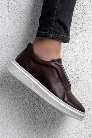 Ducavelli Espo Men's Genuine Leather Sneakers, Elasticated Sneakers, Genuine Leather Sneakers, Men's Sneakers.