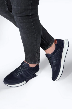 Ducavelli High Genuine Leather Men's Sneakers, Low Top Sneakers, Genuine Leather Sneakers.