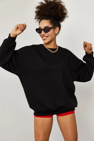 XHAN Women's Black Sweatshirt