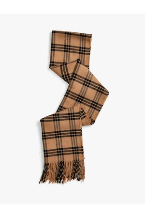 Koton Plaid Tasseled Scarf