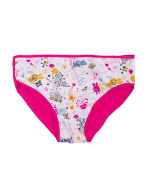 White and pink panties for a girl with colorful patterns