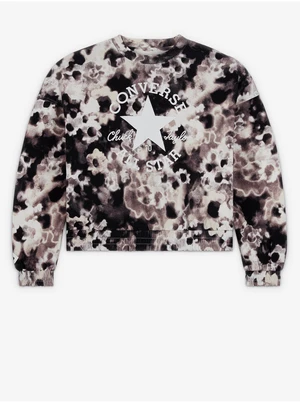 Cream-Black Women's Floral Sweatshirt Converse - Women