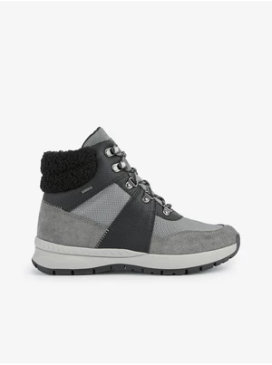 Grey Women's Ankle Boots with Suede Details Geox Braies - Women