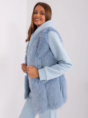 Light blue vest with fur