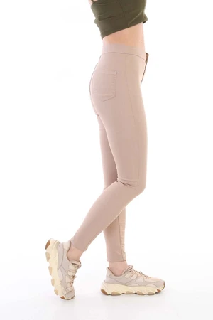 BİKELİFE Women's Beige Lycra Leggings Pants