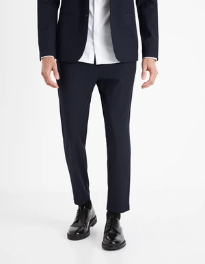 Navy blue men's cropped trousers Celio Coseverin