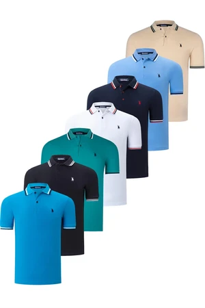 SEVEN-SET T8594 DEWBERRY MENS T-SHIRT-BLACK-WHITE-NAVY-LIGHT BLUE-GREEN-DARK BLUE-BEIGE