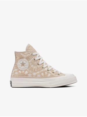 Beige Women's Ankle Sneakers Converse Chuck 70 - Women