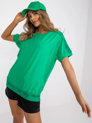 T-shirt da donna Fashionhunters i523_RV-BZ-7647.62Pciemny zielony