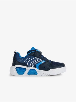 Dark Blue Boys Sneakers with Glowing Geox Sole - Boys