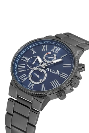 Polo Air Roman Numeral Men's Wristwatch Black-Navy Blue Color