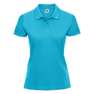 Turquoise Women's Polo Shirt 100% Cotton Russell