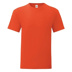 Red men's t-shirt in combed cotton Iconic with Fruit of the Loom sleeve