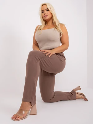 Brown women's cotton sweatpants plus size