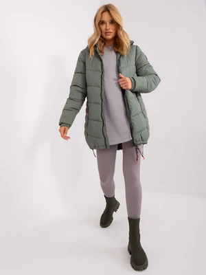 Khaki winter jacket with hood SUBLEVEL