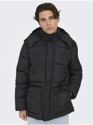 Men's Black Quilted Jacket ONLY & SONS Arwin - Men