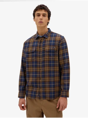 Brown-blue men's plaid flannel shirt VANS Sycamore - Men