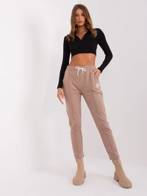 Dark beige sweatpants with pockets