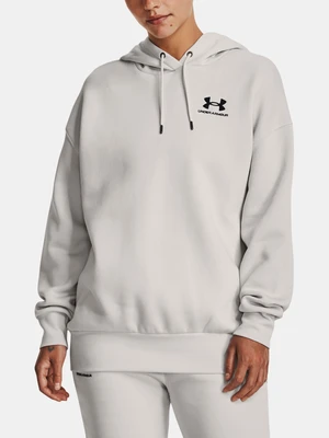 Under Armour Mikina Essential Flc OS Hoodie-GRN - Dámské