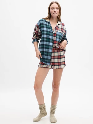 Cream-red women's plaid pyjama shorts GAP