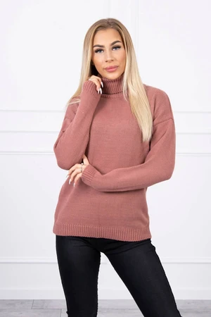 Turtleneck sweater dark pink