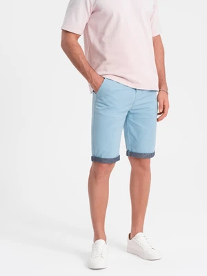 Ombre Men's chinos shorts with denim trim