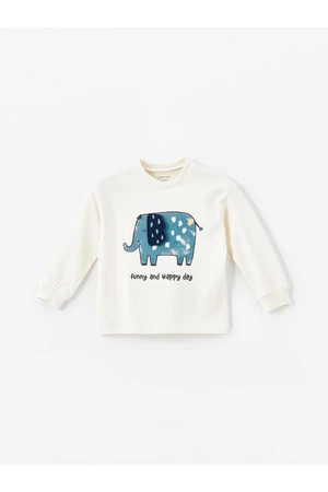 LC Waikiki Crew Neck Long Sleeve Printed Baby Boy T-Shirt