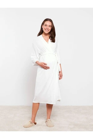 LC Waikiki Shawl Collar Plain Maternity Dressing Gown