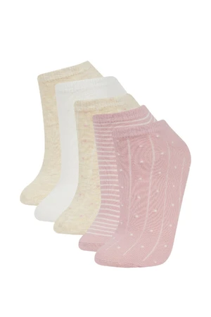 DEFACTO Women's 5-Pack Cotton Ankle Socks