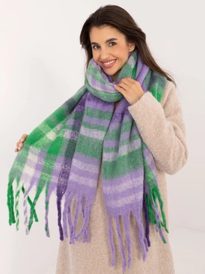 Purple and green women's winter scarf