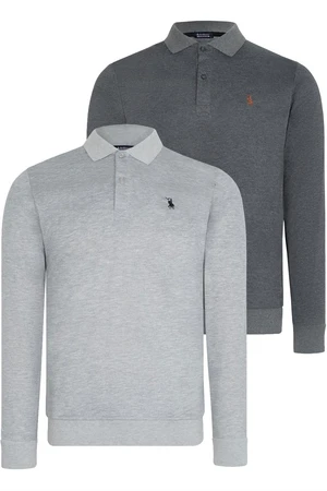 DOUBLE SET V4007 DEWBERRY MEN'S SWEATSHIRT-ANTHRACITE-GREY