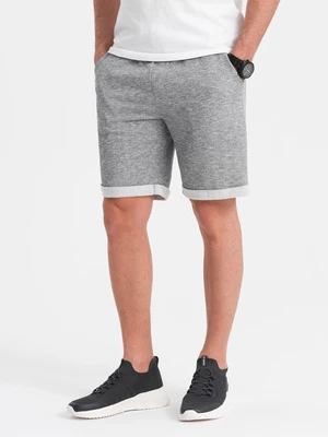 Ombre Men's LOOSE FIT melange fabric shorts - gray