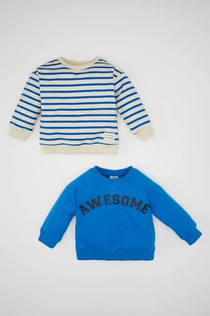 DEFACTO Baby Boy Crew Neck Printed 2-Pack Sweatshirt