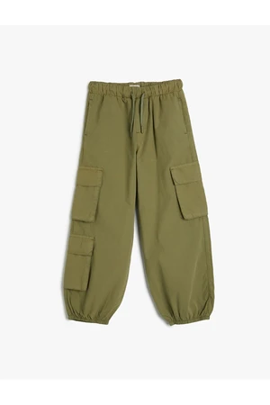 Koton Jogger Cargo Pants Cotton Tie Waist Pocket