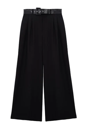 Trendyol Black Wide Leg Trousers with Belt