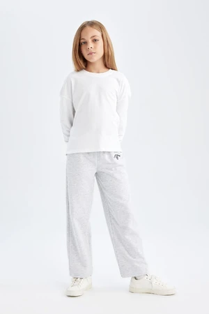 DEFACTO Girl Carrot Fit Carrot Cut Elastic Waist Printed Tracksuit Bottoms