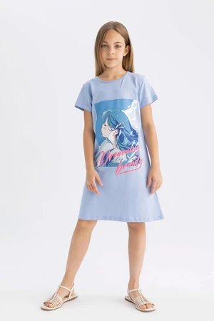 DEFACTO Girl's Printed Short Sleeve Nightgown