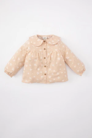 DEFACTO Baby Girl Baby Collar Floral Twill Long Sleeve Shirt