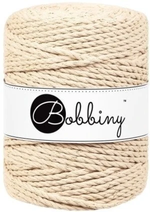 Bobbiny 3PLY Macrame Rope 5 mm 100 m Golden Warm Beige Šňůra