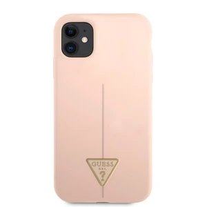 Zadní kryt Guess Silicone Line Triangle pro Apple iPhone 11, růžová