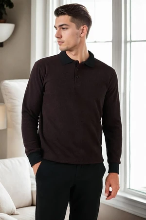 77856 Dewberry Polo Neck Mens Sweater-BURGUNDY