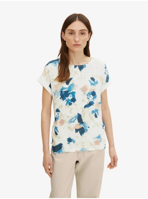 White Women's Patterned Loose T-Shirt Tom Tailor - Women