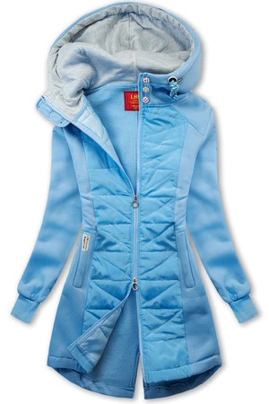 Sweatjacke in langer Form Himmleblau