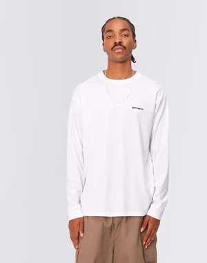 Carhartt WIP L/S Script Embroidery T-Shirt White / Black S