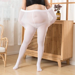 New Plus Size Sexy Breathable Tights White Transparent Women Pantyhose Spring Autumn Nylon Tights Stretchy Stockings Female