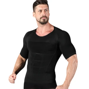 Men Slimming Body Shaper Modeling Vest TShirt Fat Burning Men Belly Abdomen Compression Shapewear Chest Tummy Corset Shirts