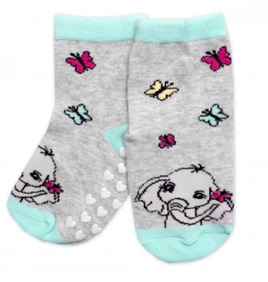 Dětské ponožky s ABS Slůně - šedé, vel. 23-26