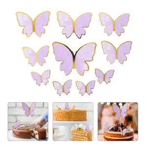 10 Pcs Romantic Butterfly Cake Insert Baby Wedding Decoration Party Decorations Paper DIY